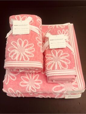 6pc ECOEXISTENCE Eco-Melange Quick Dry Patterned Zero Twist Loops Bath Towel Set